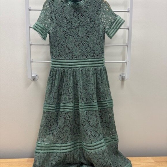Aly Daly Green Lace Midi Dress - Size Large - Picture 2 of 3